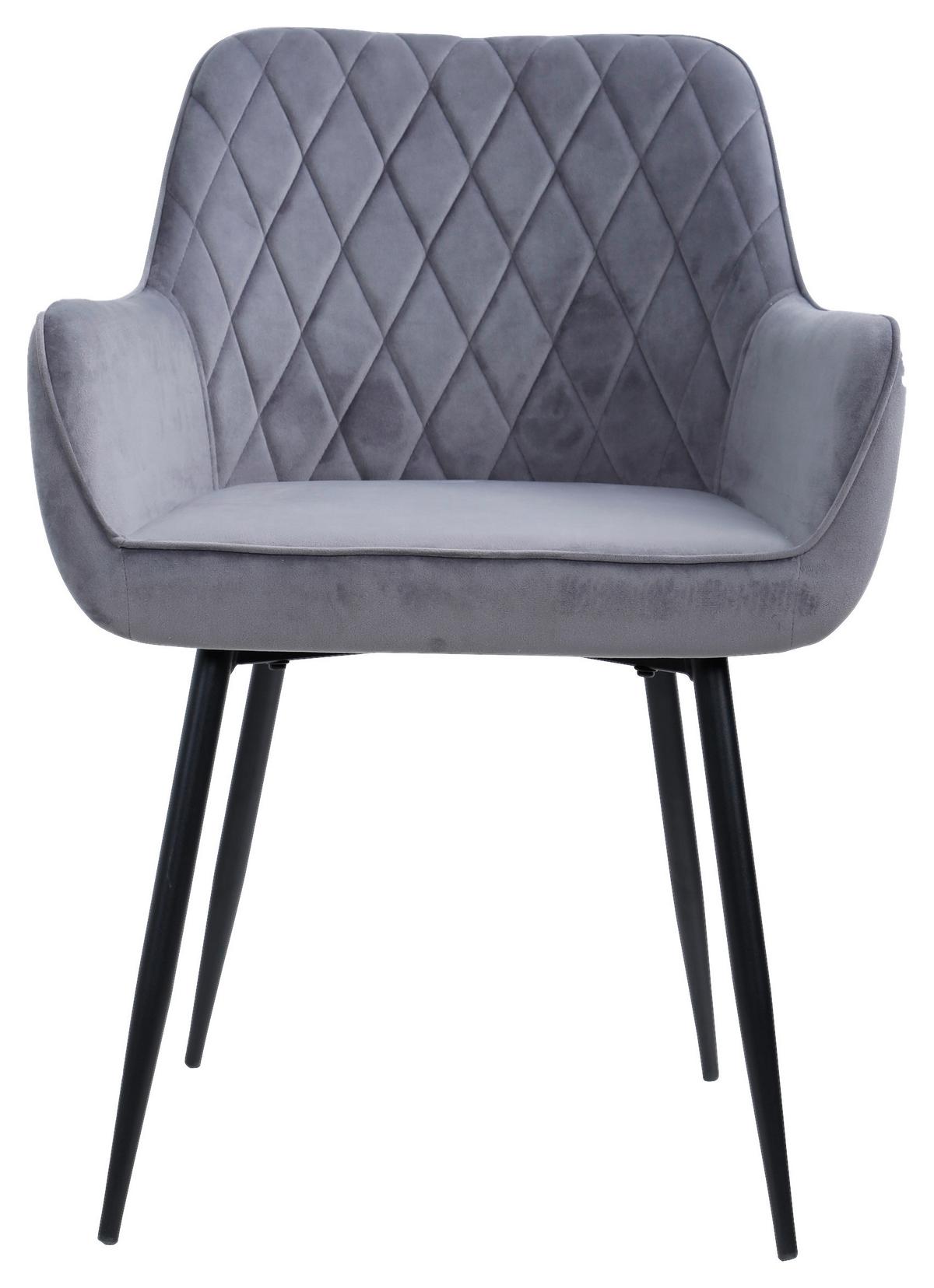 KRZESŁO Z PODŁOKIETNIKAMI NICOLAS - czarny/szary, Design, metal/tkanina (56/79/58cm) - Carryhome