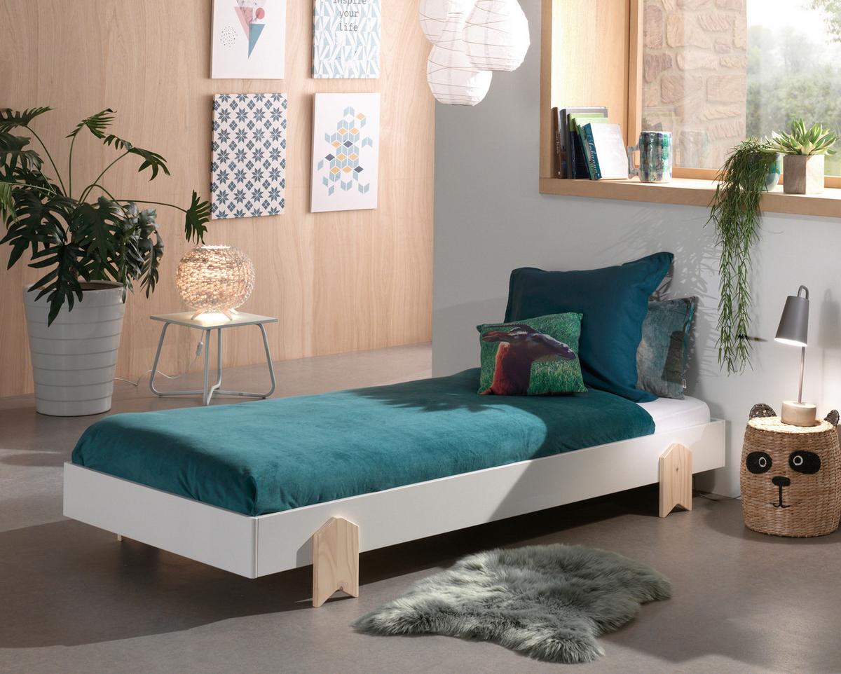 Kinder-/Juniorbett Modulo ca. 90x200 cm Weiß - Weiß, MODERN, Holz/Holzwerkstoff (90/200cm) - Vipack
