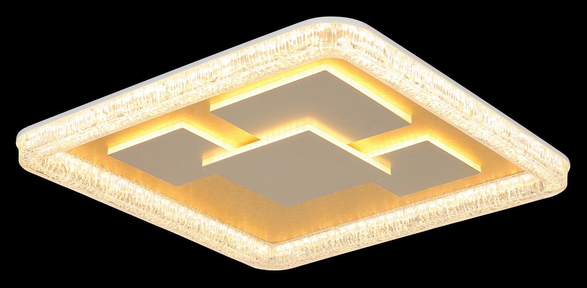 Led-deckenleuchte 48476-40 Loraine - Klar/Weiss, Design, Kunststoff/Metall (48,8/48,8/7cm) - Globo