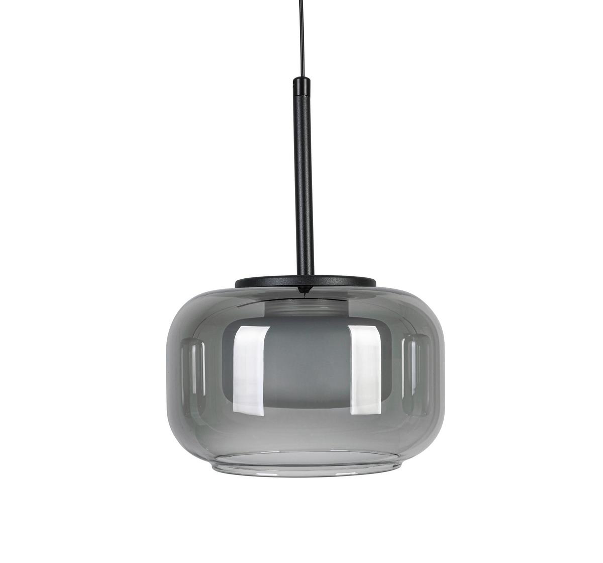 LED-Hängeleuchte Kalti Schwarz/Weiß max. 32 Watt - Transparent/Schwarz, MODERN, Glas/Kunststoff (110/18/120cm) - Mömax