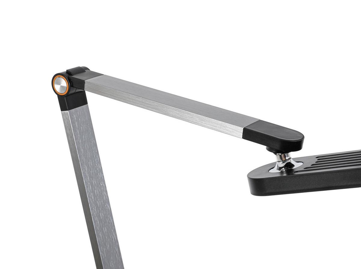 Led-svetilka Za Pisalno Mizo Rink - črna/barve aluminija, Moderno, kovina/umetna masa (37/20/40-70cm) - Mömax