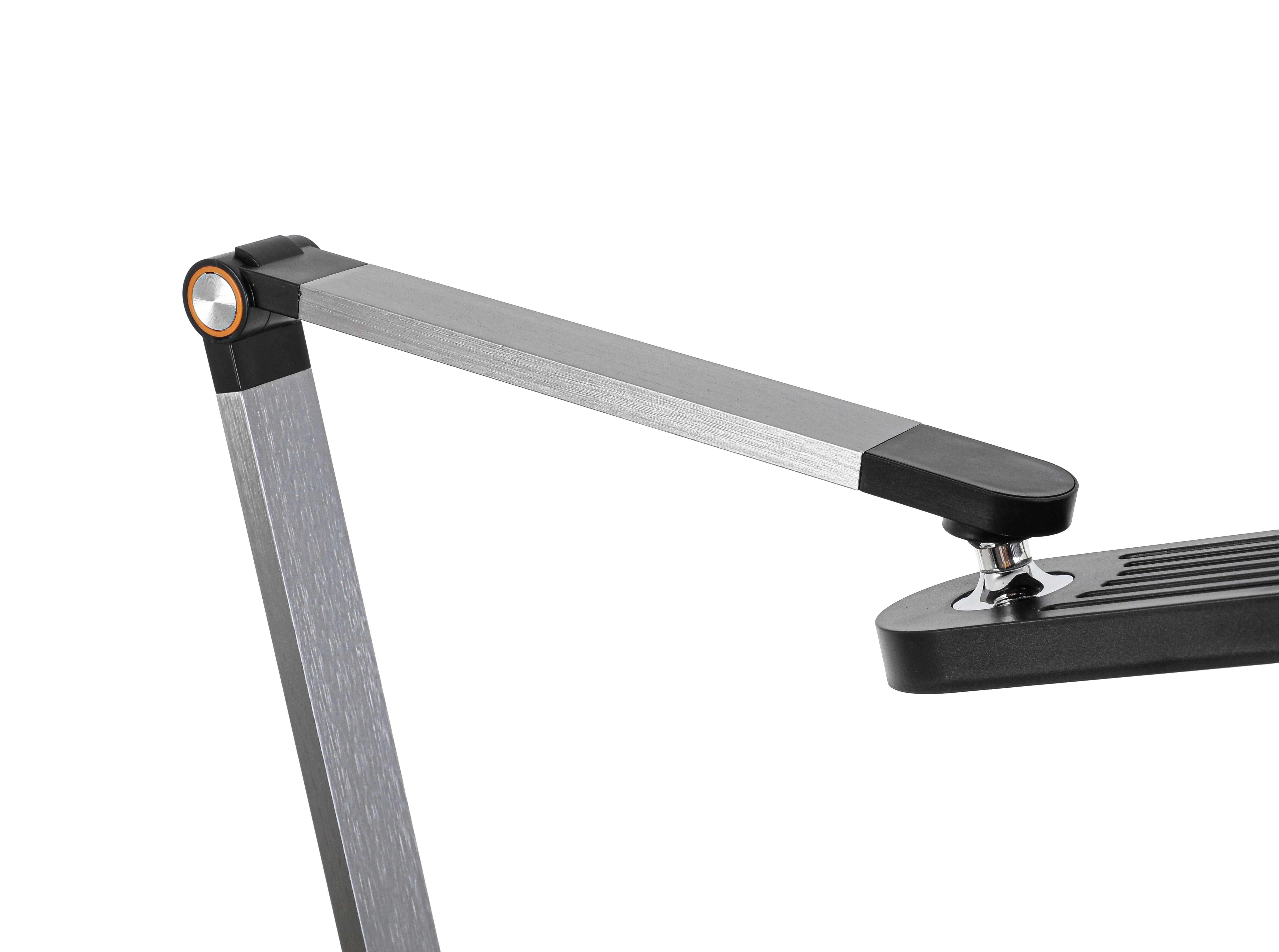 LED-SKRIVBORDSLAMPA RINK - aluminiumfärg/svart, Modern, metall/plast (37/20/40-70cm) - Mömax