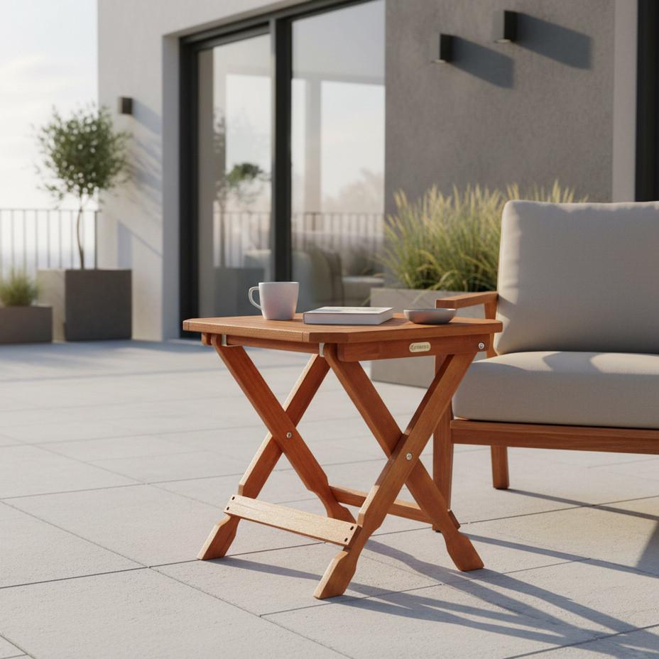 Zložljiv Tabure Rebel, Masivno - naravne barve, Konvencionalno, les (50/50/50cm) - Gardenson