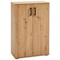 Schuhschrank in Eiche - Eichefarben/Schwarz, MODERN, Holzwerkstoff/Kunststoff (70/106/34cm) - Mömax