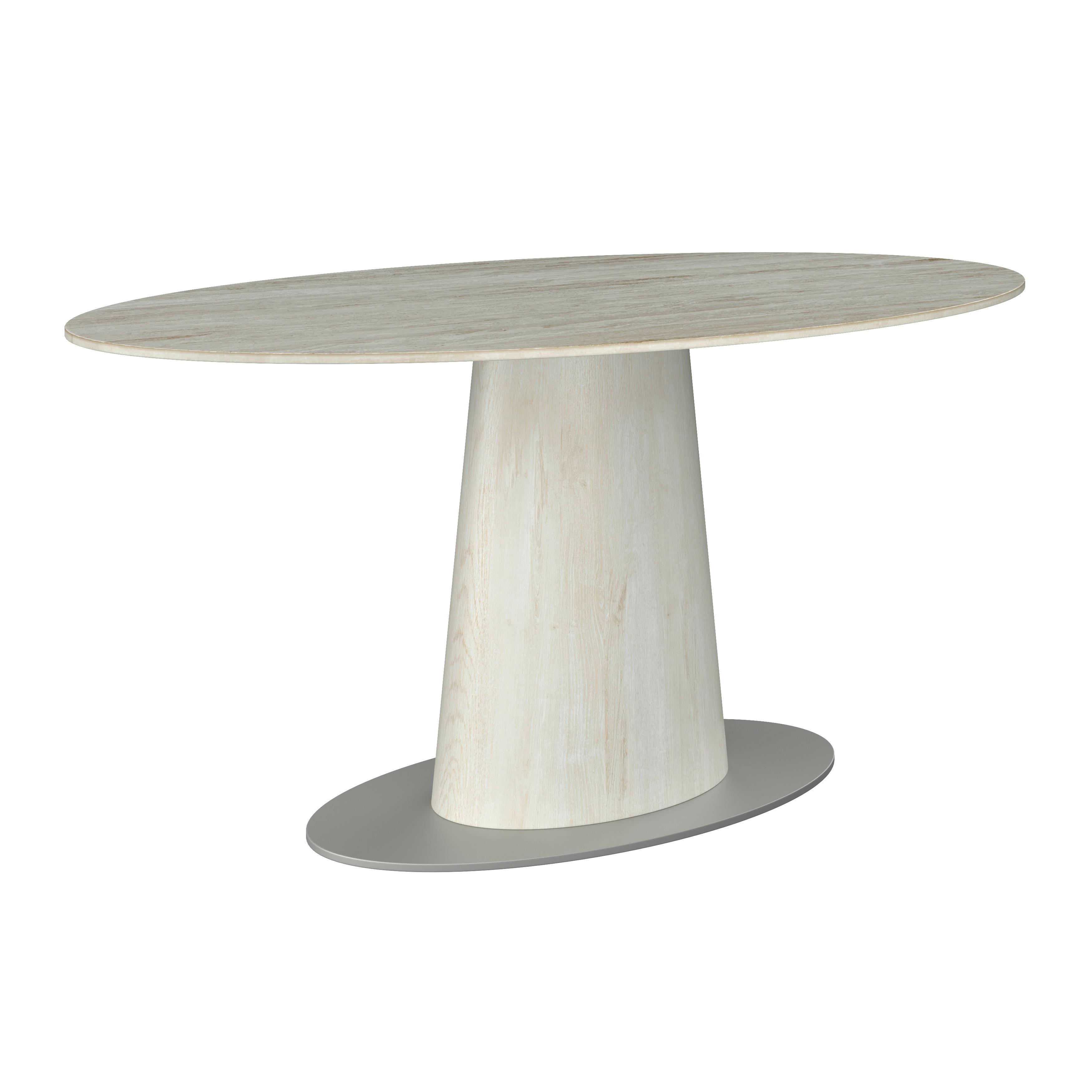 MATBORD THIAGO - cremefärgad, Modern, metall/trämaterial (160/76/90cm) - Bessagi Home