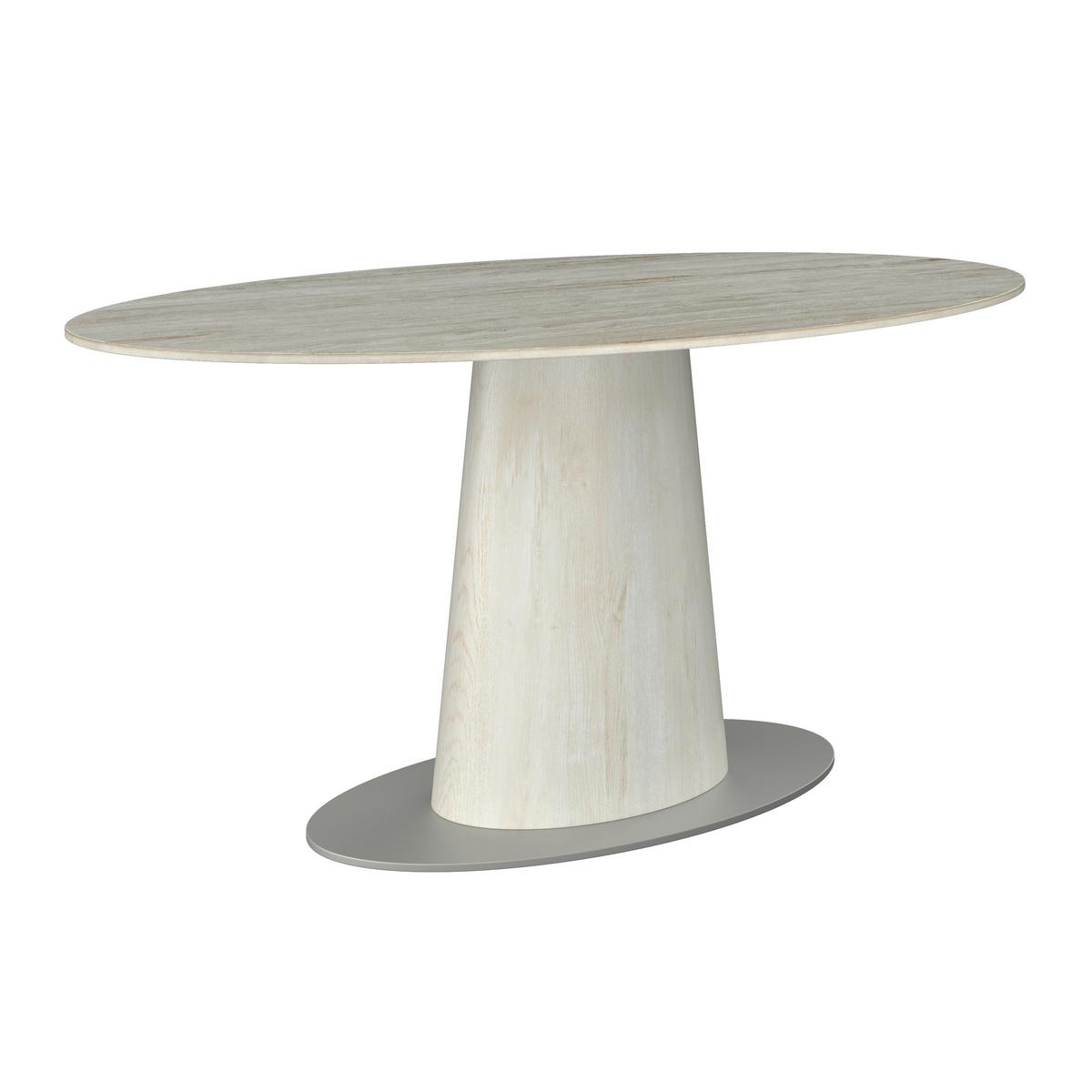 Esstisch Thiago Creme MDF/Stein ca. 160x90 cm - Creme, MODERN, Holzwerkstoff/Stein (160/90/76cm) - Bessagi Home