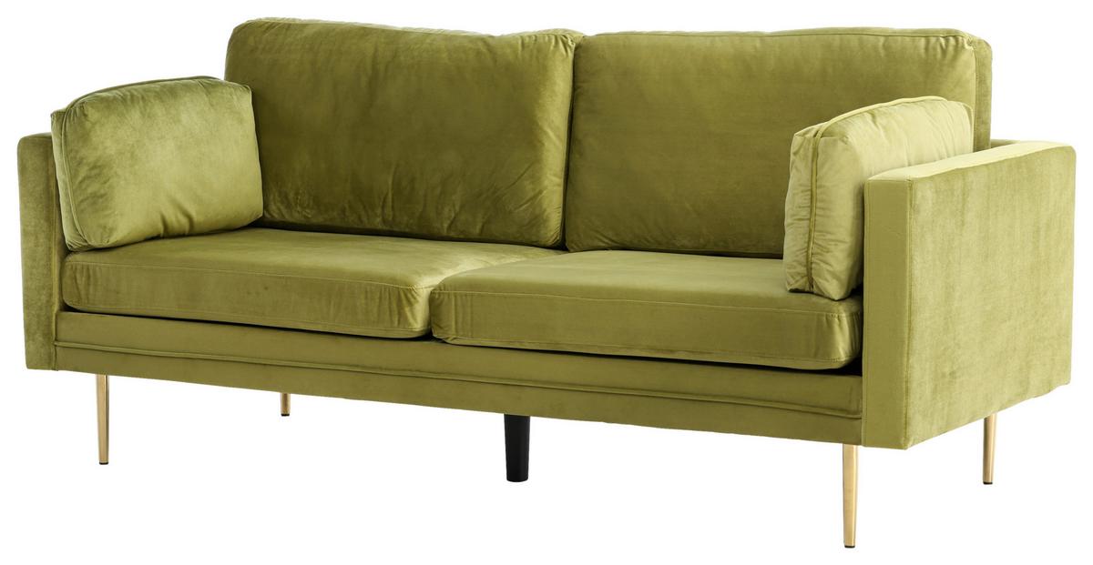 2-SITZER-SOFA BOOM - Goldfarben/Grün, Design, Textil/Metall (203/84/90cm) - Livetastic