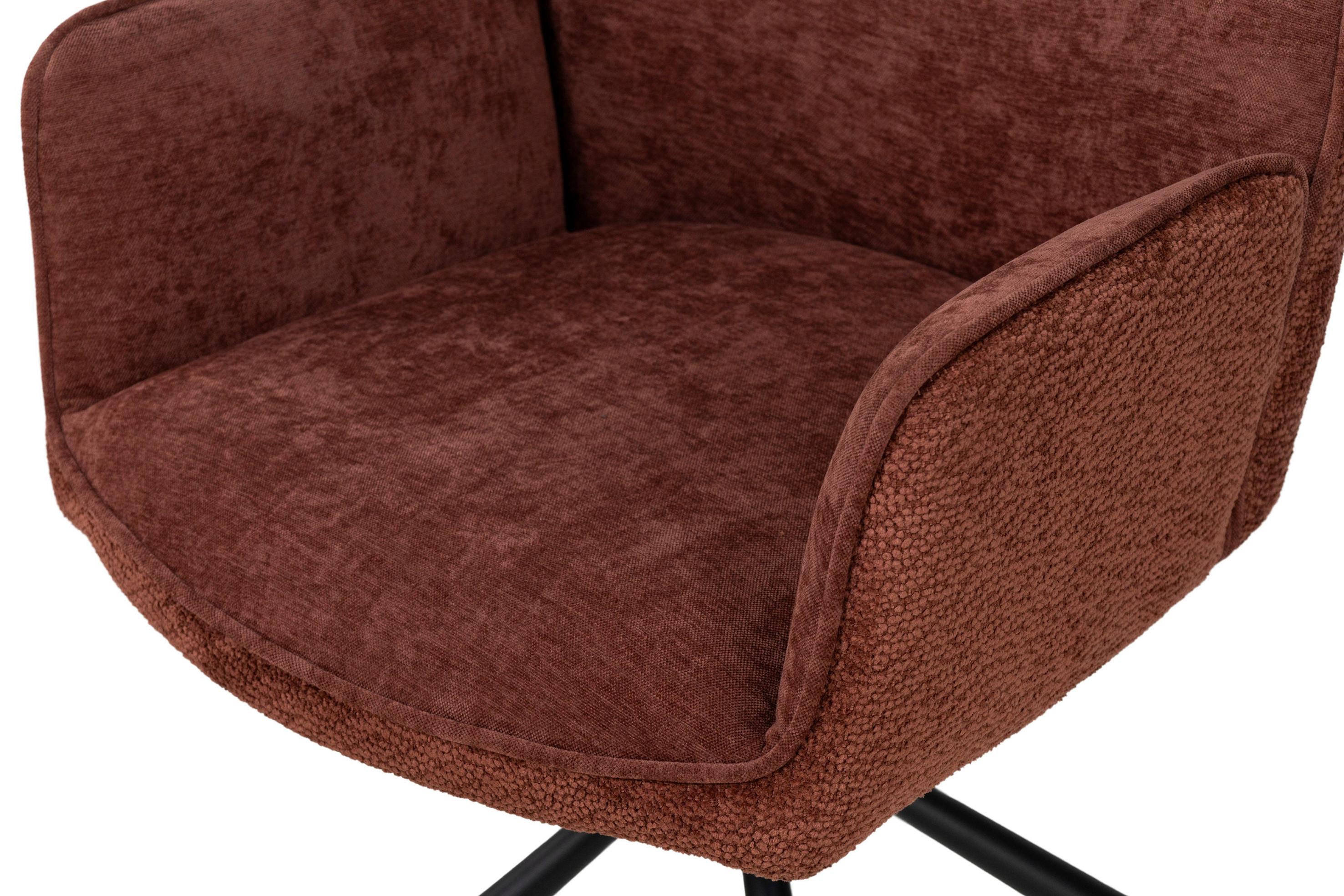 STOL MED ARMSTÖD QUEENS - vinröd/svart, Design, metall/textil (60/89/64cm) - Mömax