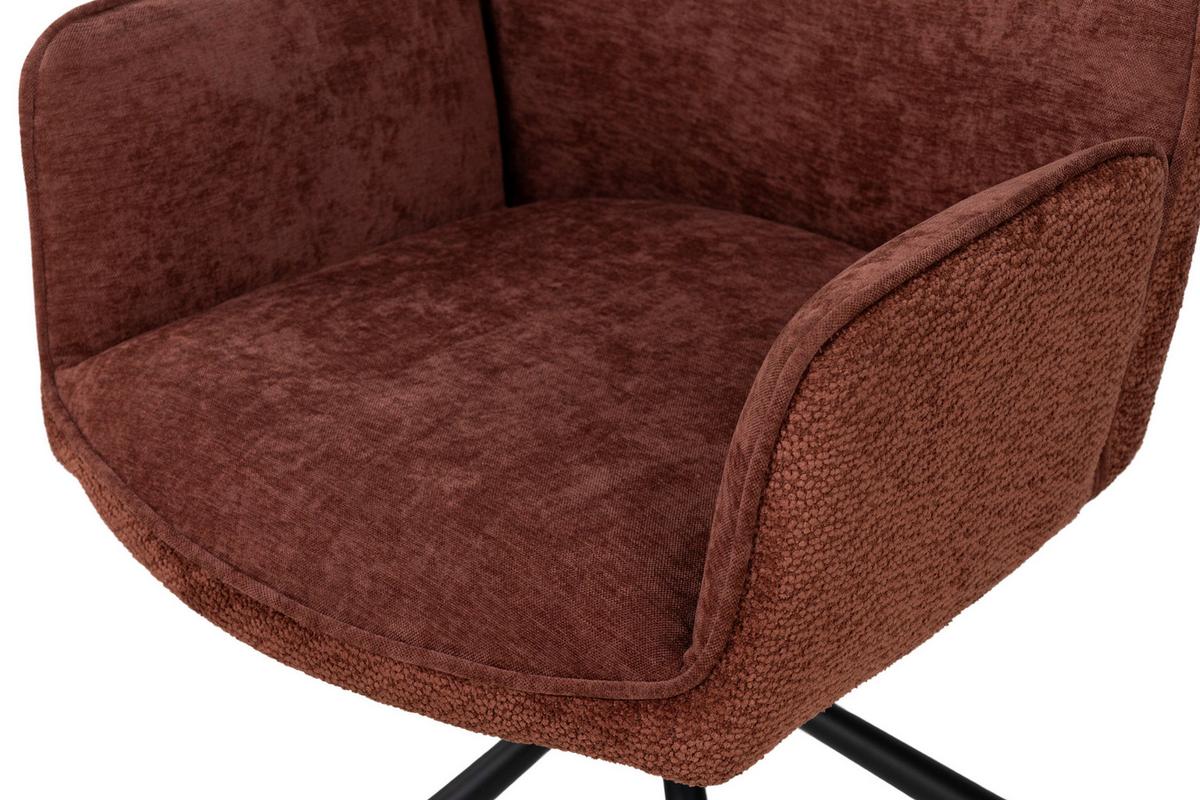 Armlehnstuhl Queens Weinrot/schwarz - Weinrot/Schwarz, Design, Textil/Metall (60/89/64cm) - Mömax