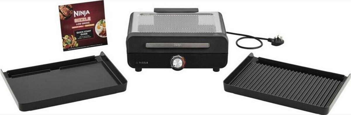 GRILL ELEKTRYCZNY GR101EU - czarny wysoki połysk/szary wysoki połysk, Basics, metal (35,5/37,5/13,7cm)