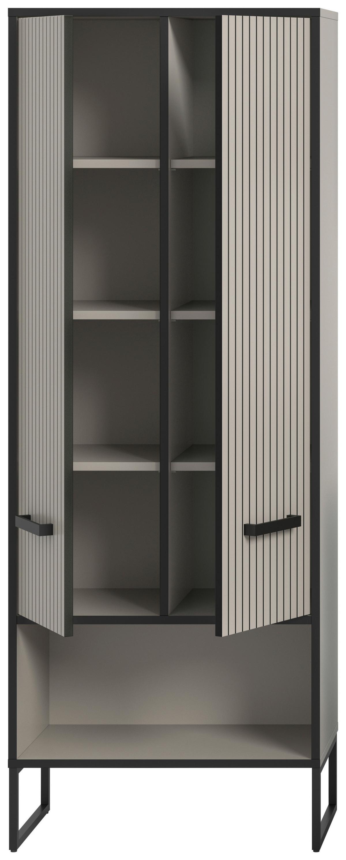 Hochschrank BAGNO ca.59x159x32cm Kaschmir - Kaschmir/Schwarz, MODERN, Holzwerkstoff/Metall (59/159/32cm) - MID.YOU