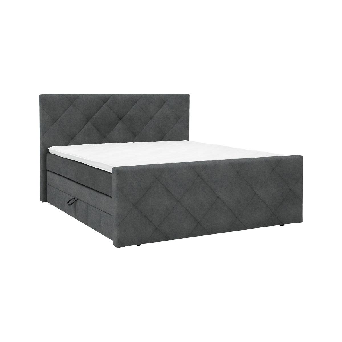 Boxspringbett Adele Anthrazit ca. 180x200cm - Anthrazit, KONVENTIONELL, Holz/Holzwerkstoff (180/200cm) - Mömax