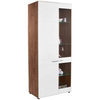 Vitrina Avensis, Bela, Barva Hrasta - barve kroma/črna, Moderno, umetna masa/steklo (95/205,7/37,1cm) - Mömax