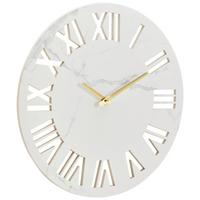 ZEGAR ŚCIENNY ELLI - biały, Lifestyle, kamień/materiał drewnopochodny (40/40/3,1cm) - Xora