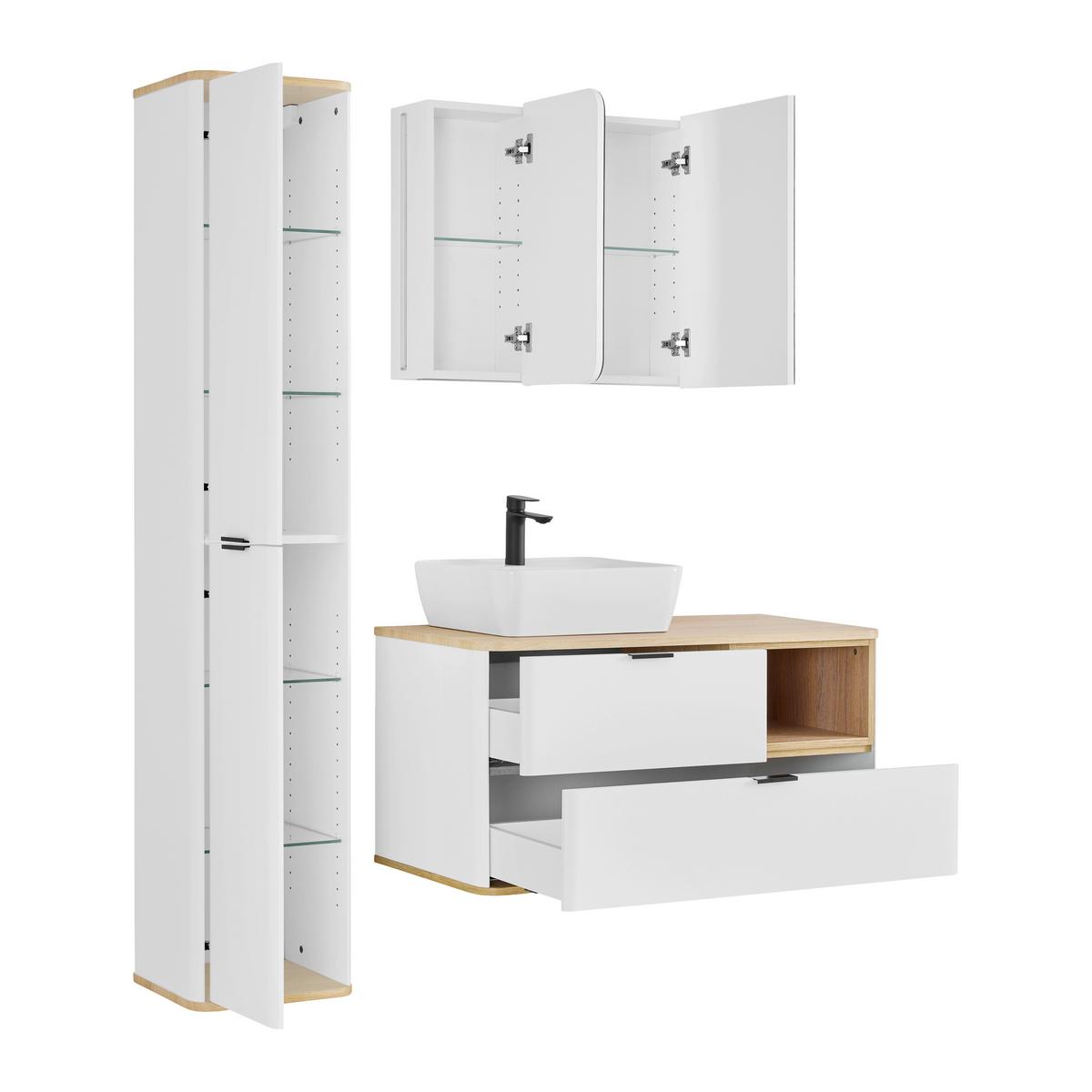 Vioski Element Elias -Exklusiv- - bijela/crna, Moderno, staklo/drvni materijal (35/180/35cm) - Mömax