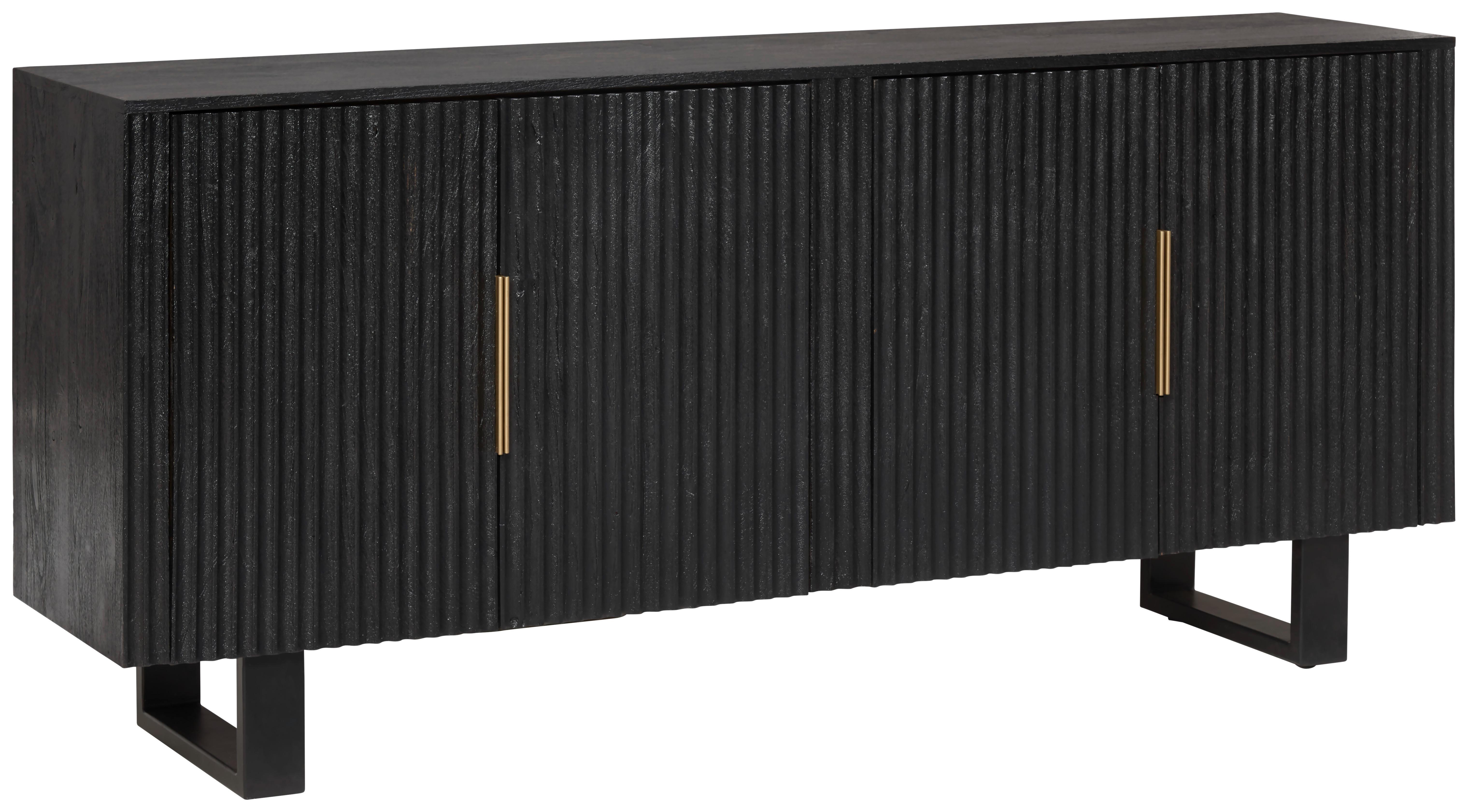 KOMODA SZEROKA SIDEBOARD - czarny/kolor złoty, Design, metal/drewno (180/80/40cm) - Livetastic