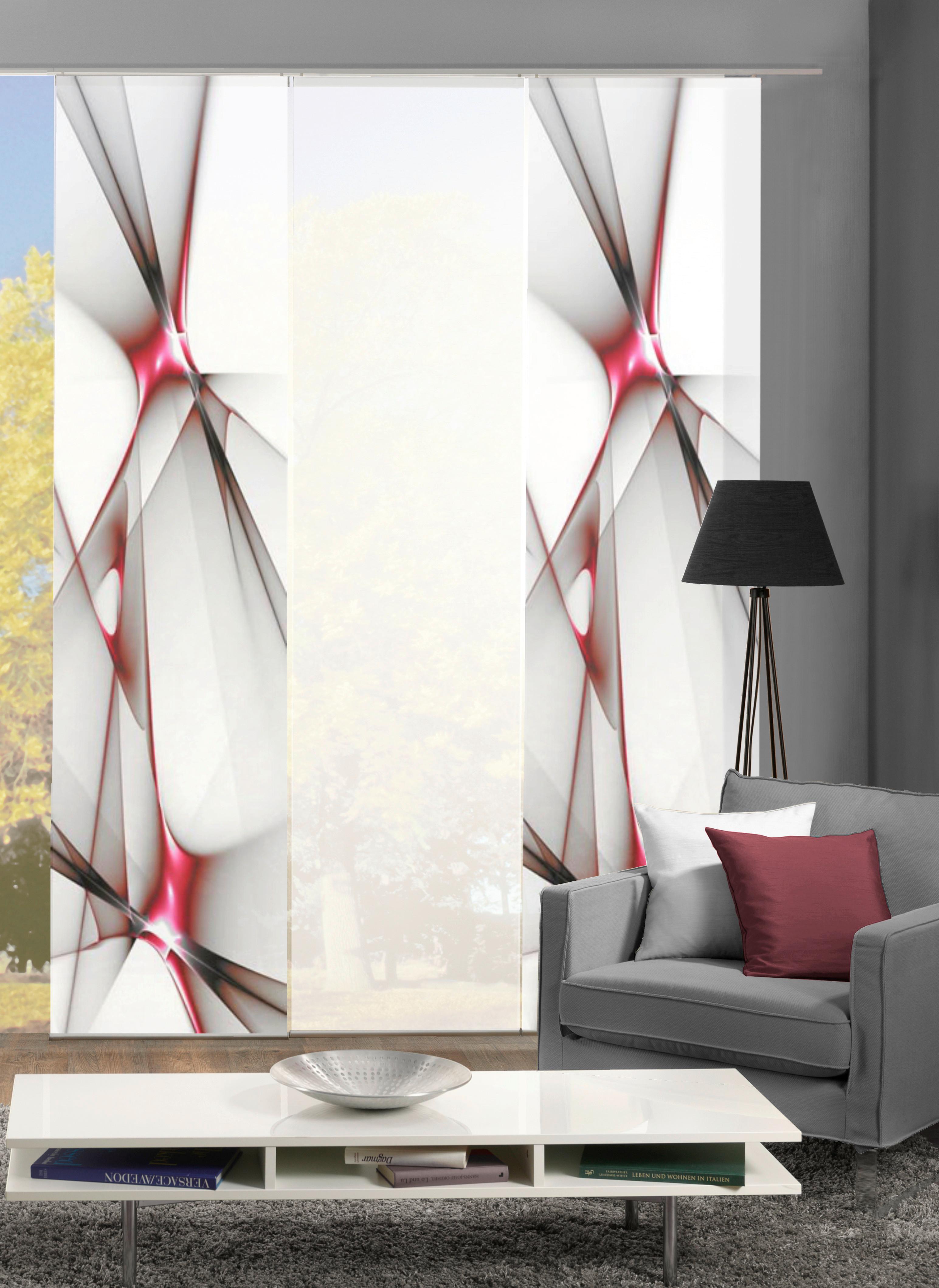 ZASŁONA PANELOWA FRANKLIN ROT 3ER SET - czerwony, Basics, tkanina (60/245cm)