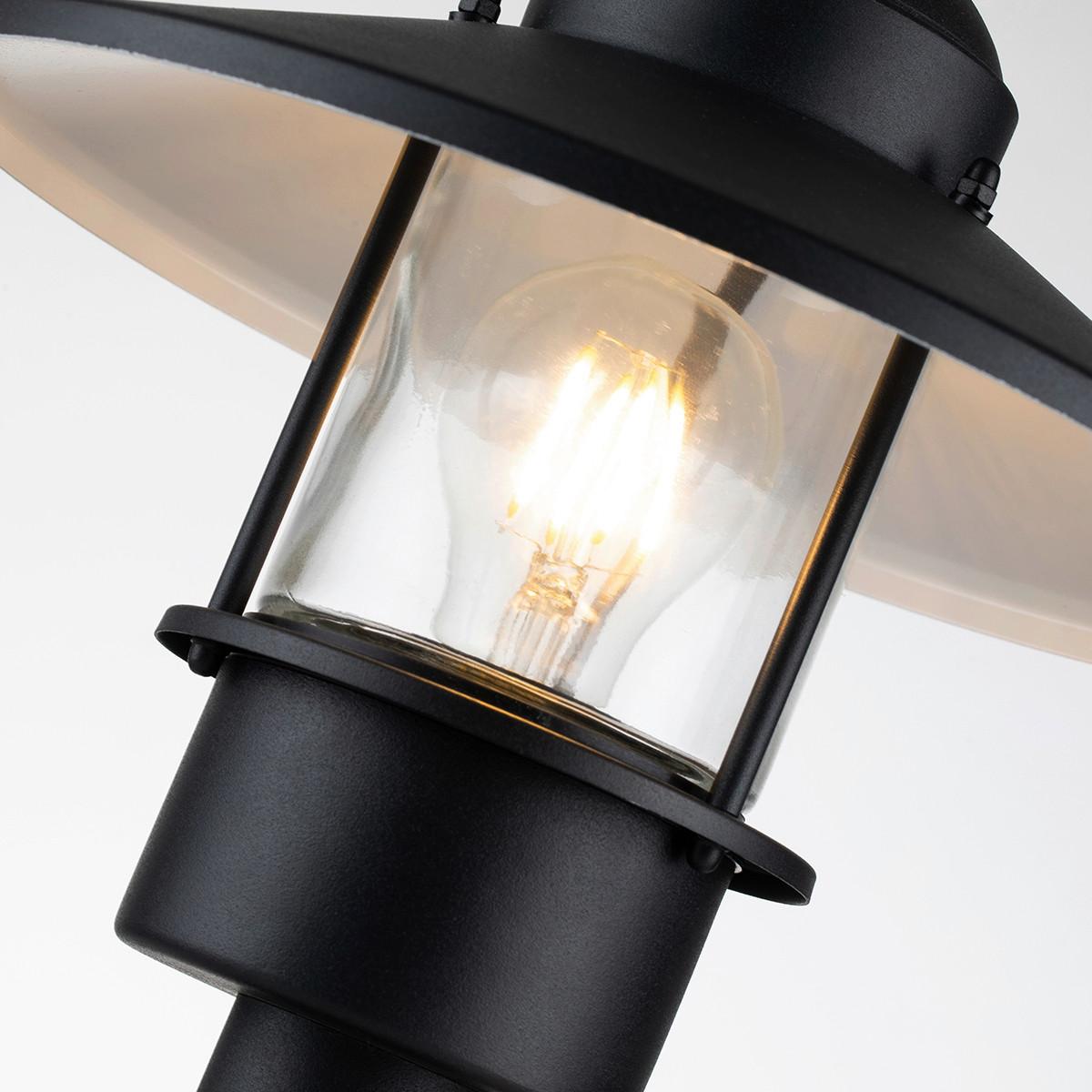 Talpas Lámpa Klampenborg-Ped-Bk - fekete, Konventionell, üveg/fém (27.5/31.8cm) - Elstead Lighting