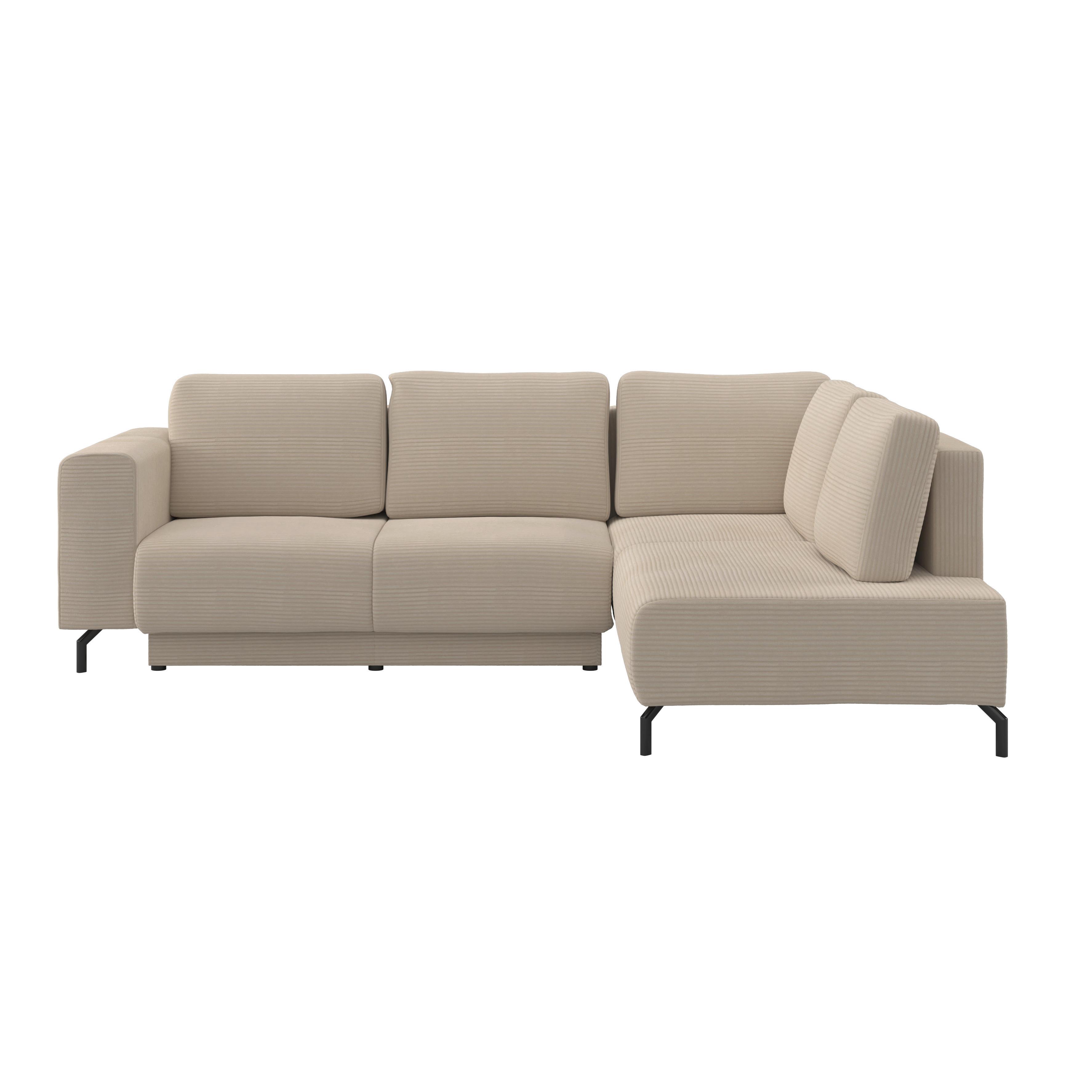 Kutna Garnitura Veni - bež/crna, Moderno, tekstil (272/210cm) - Modern Living