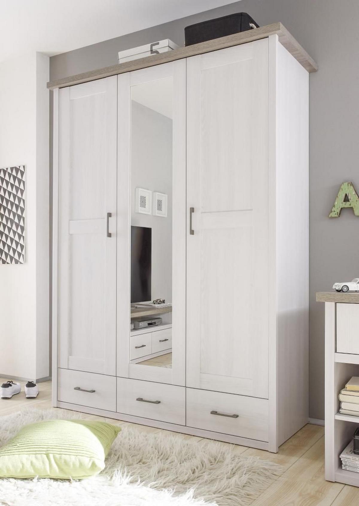 SZAFA NA UBRANIA LUCA - kolor dębu truflowego/biały, Lifestyle, materiał drewnopochodny/metal (148/201/62cm) - Carryhome