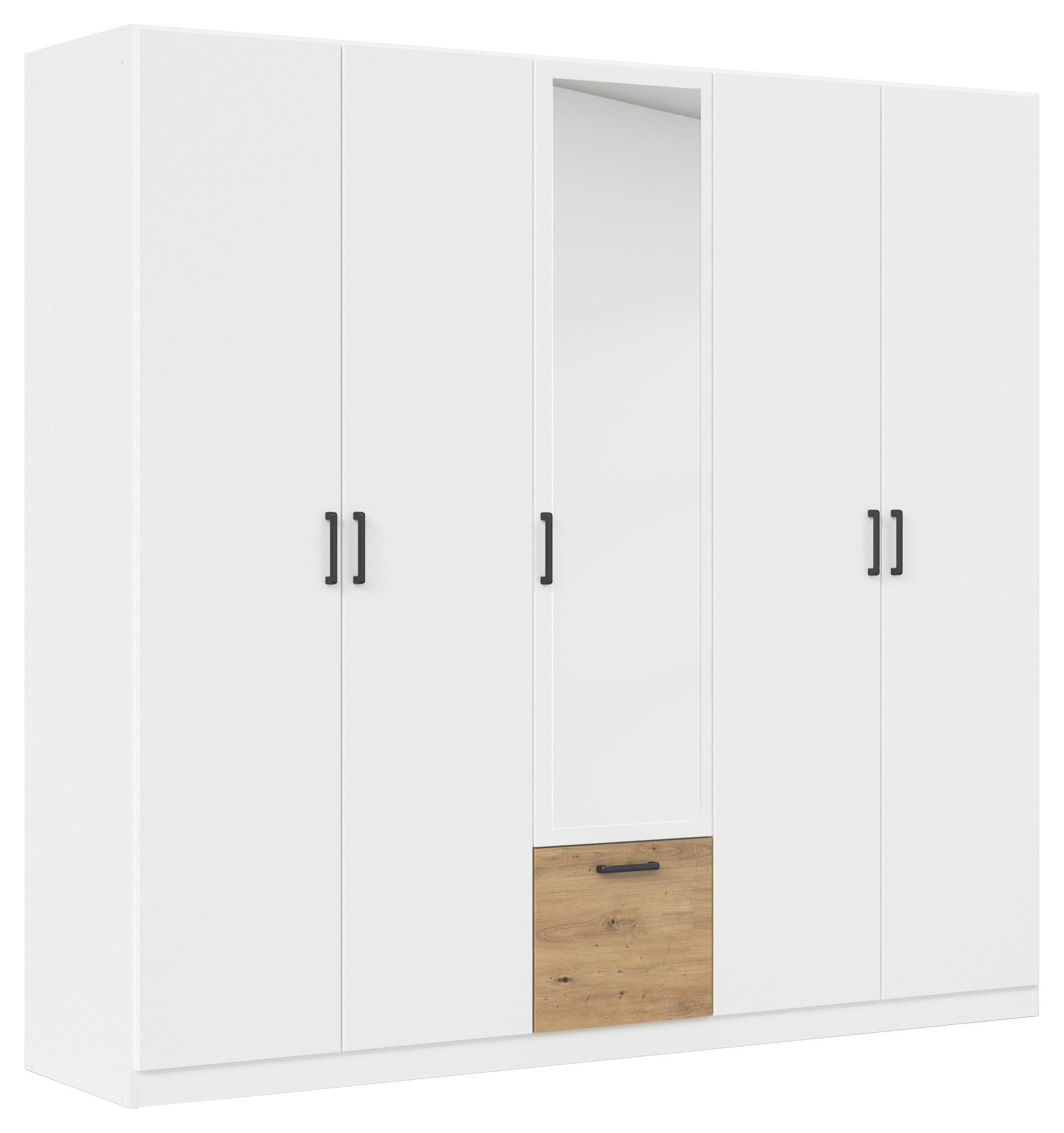 Omara Za Oblačila Bari, Bela, Barva Hrasta - siva/bela, Basics, kovina/leseni material (226/210/54cm) - Boxxx