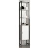 Hochschrank Edino ca. 33x185 cm Weiß/Schwarz - Silberfarben/Schwarz, MODERN, Holzwerkstoff/Metall (33/185/30cm) - MID.YOU