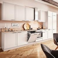 Küchenblock Home o. Geräte Magnolia matt - Eichefarben/Anthrazit, ROMANTIK / LANDHAUS, Holzwerkstoff/Metall (420cm) - Express-Kuechen