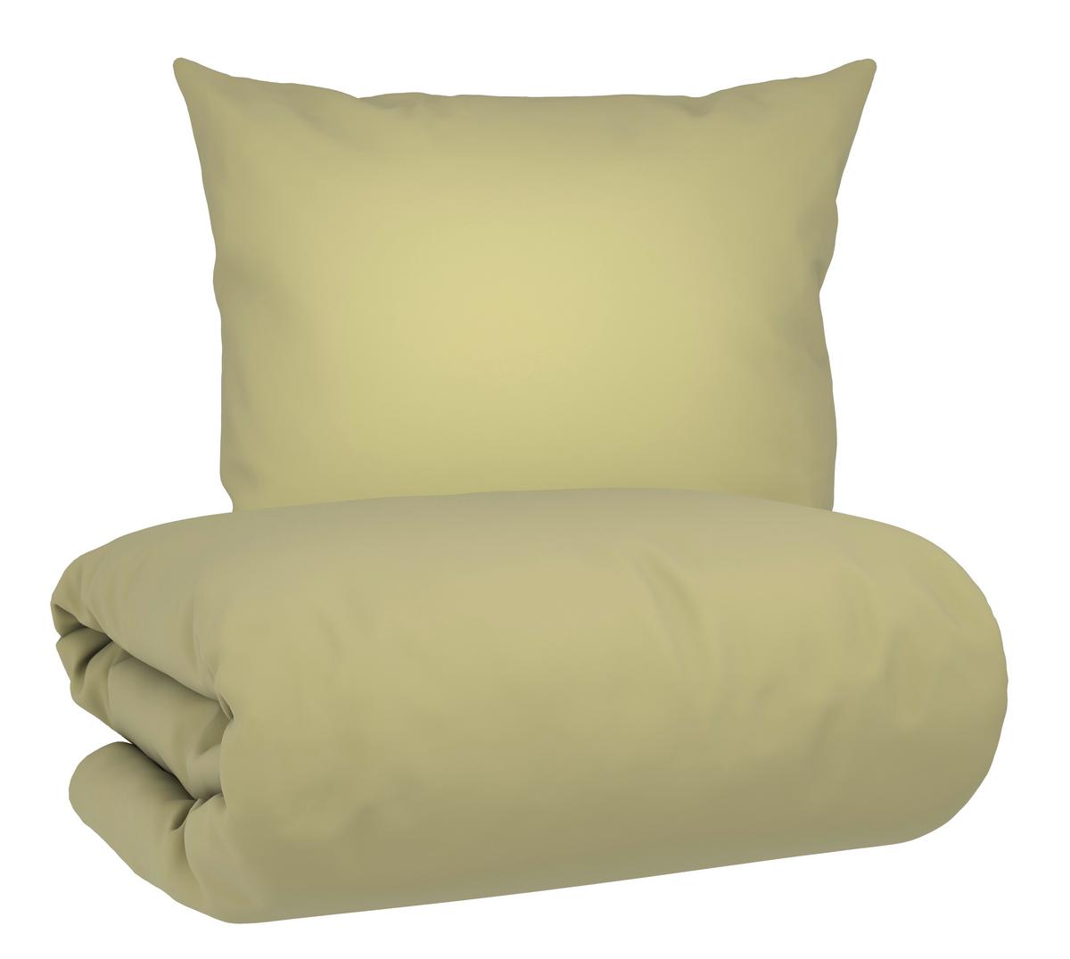 Bettwäsche Stone Washed Uni Grün ca. 135x200cm - Grün, ROMANTIK / LANDHAUS, Textil (135/200cm) - Modern Living