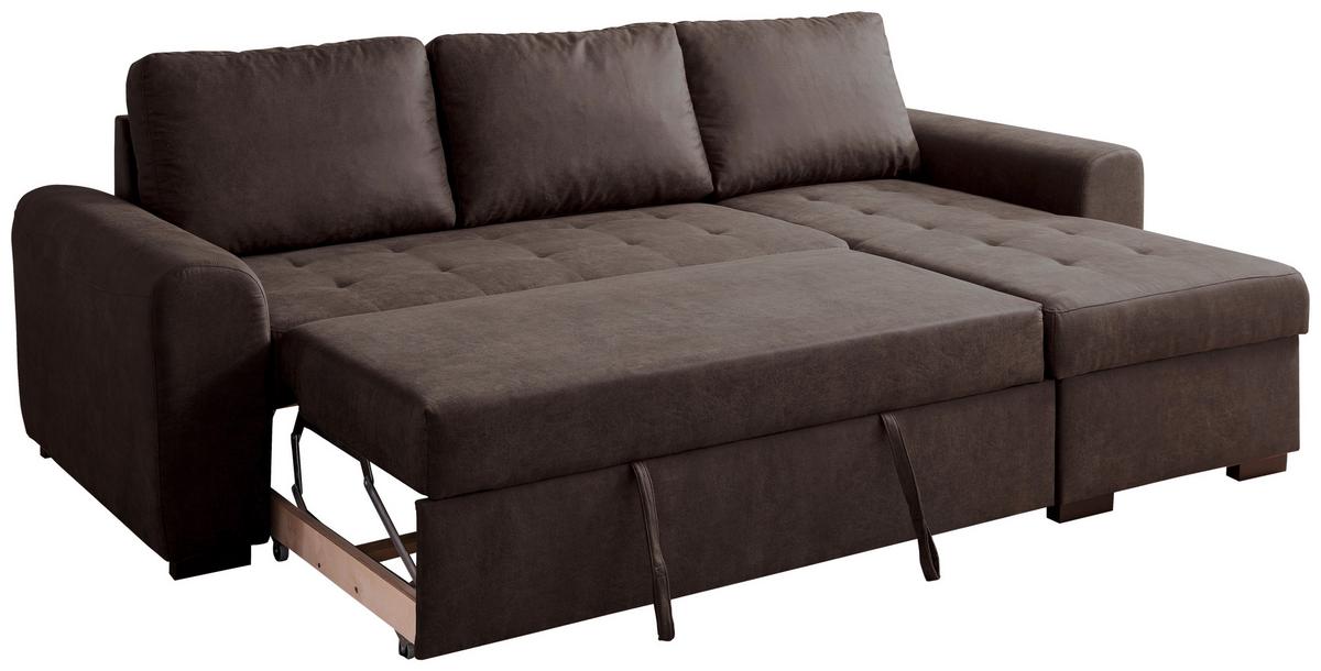 Ecksofa Poll Dunkelbraun - Dunkelbraun, MODERN, Textil (243/85/155cm) - Mömax