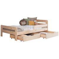 Bett mit Schubkasten ca. 120x200 cm Kiefer Natur - Naturfarben, MODERN, Holz/Textil (120/200cm) - MID.YOU