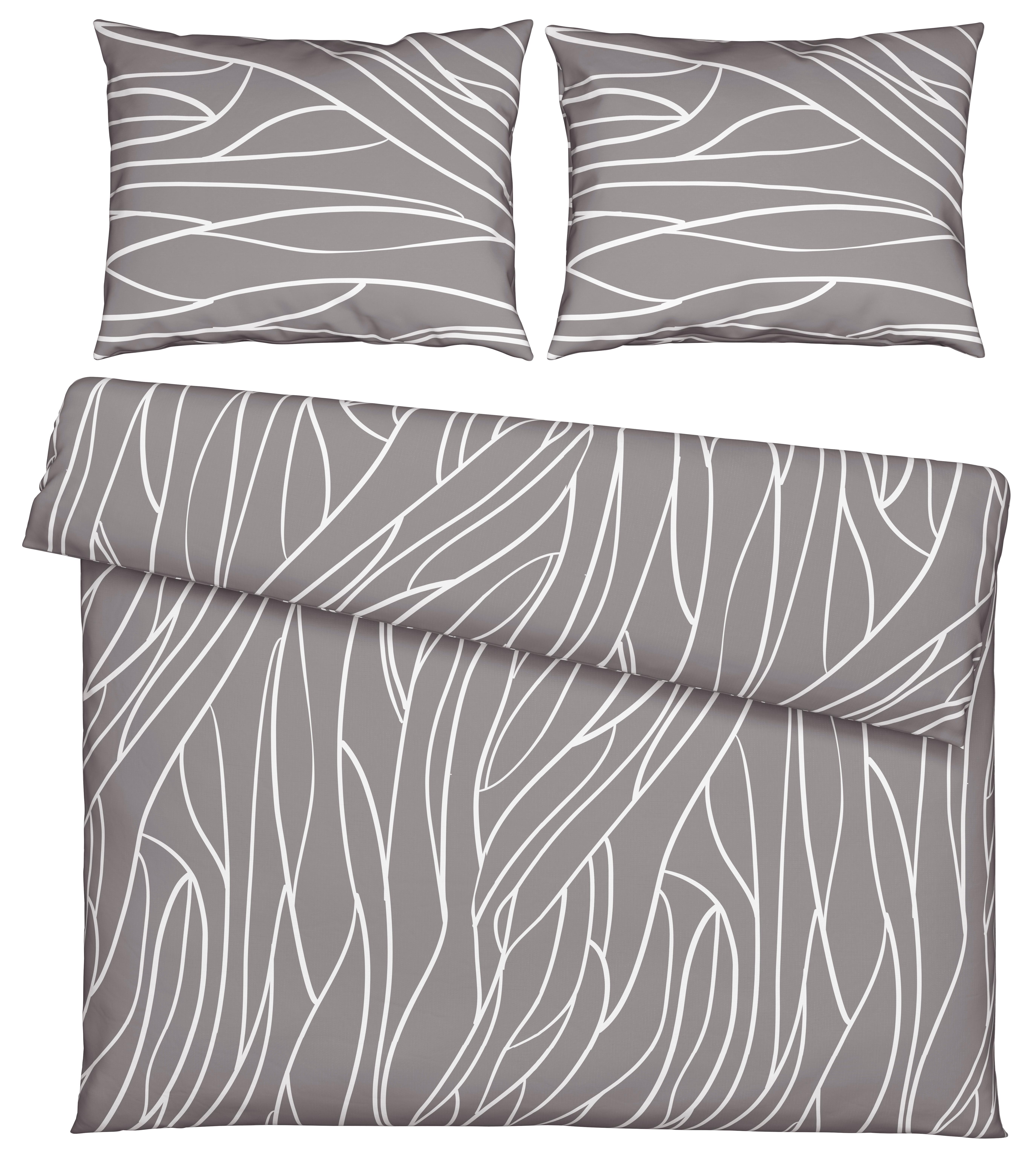 Lenjerie de pat Juliane,cca. 200x220/2x50x70cm - gri, Konventionell, textil (200/220cm) - Mömax