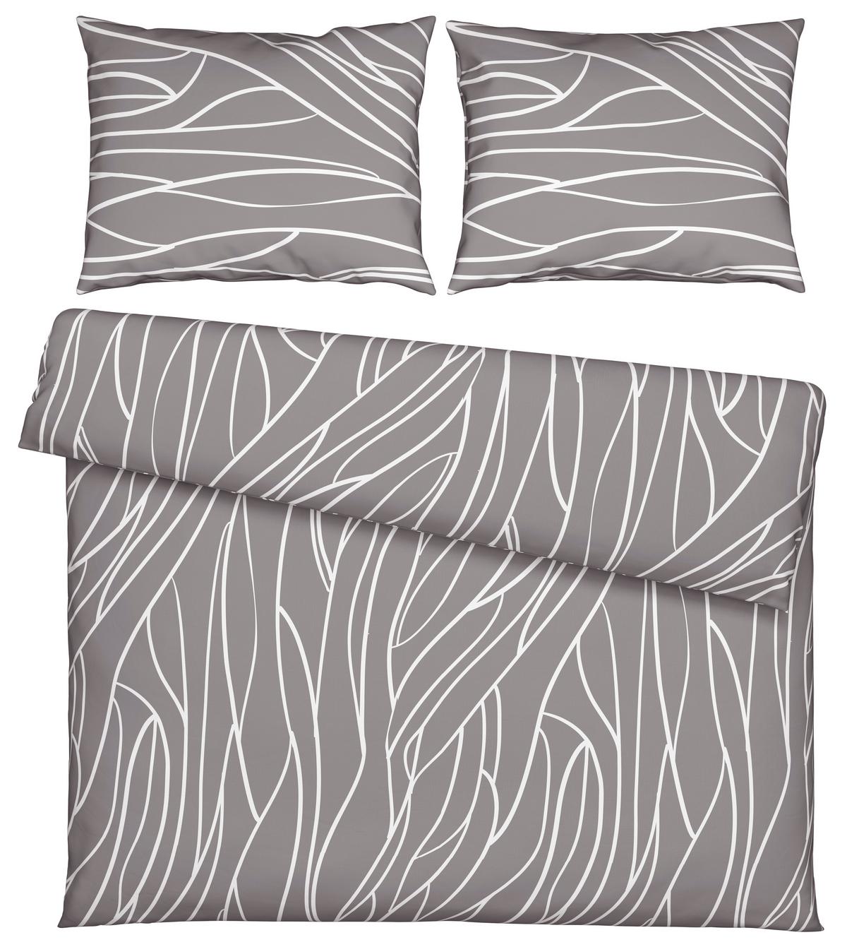Lenjerie de pat Juliane,cca. 200x220/2x50x70cm - gri, Konventionell, textil (200/220cm) - Mömax