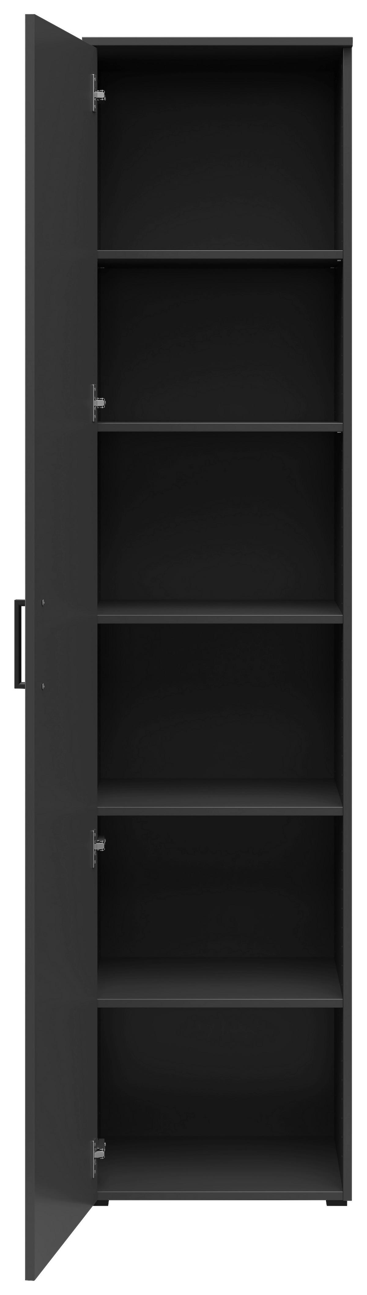 Schrank Multistauraum Graphitfarben - Graphitfarben/Schwarz, MODERN, Holzwerkstoff/Kunststoff (45/195/40cm) - Mömax