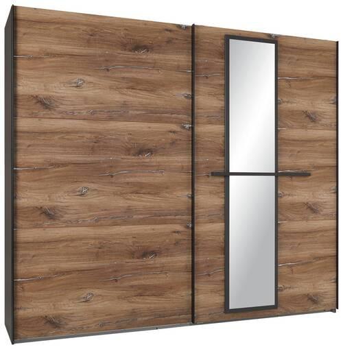 Ormar S Kliznim Vratima Rocket - boje grafita/boje hrasta, Moderno, drvni materijal/metal (250/218/65cm) - Premium Living