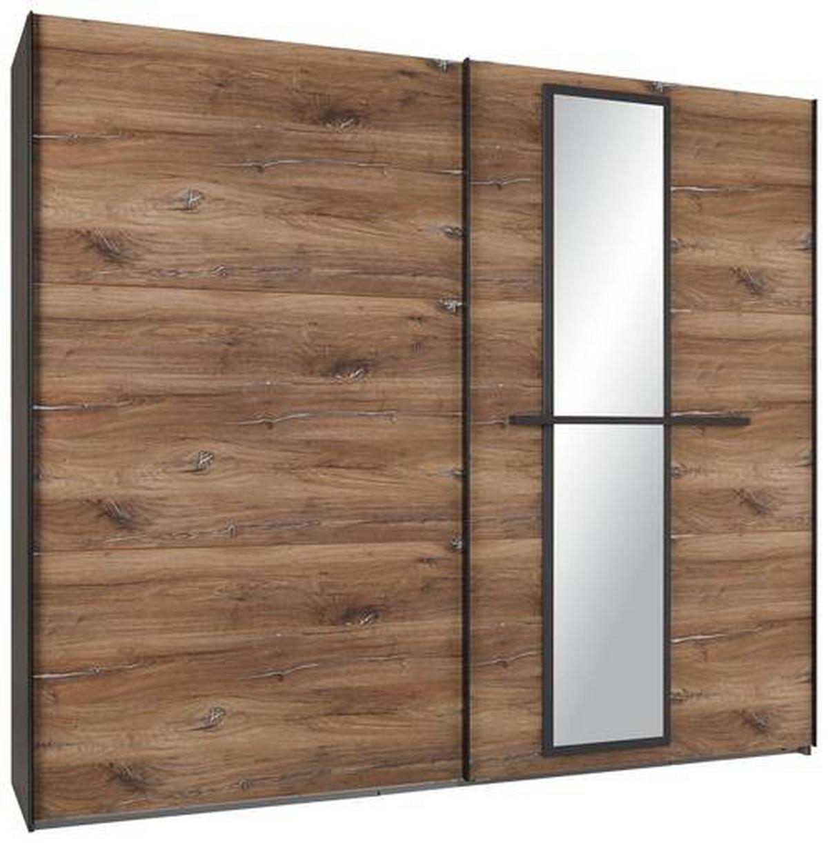 Ormar S Kliznim Vratima Rocket - boje grafita/boje hrasta, Moderno, drvni materijal/metal (250/218/65cm) - Premium Living