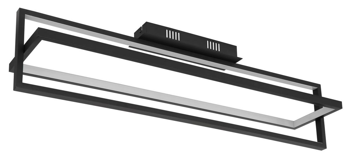 LED-Deckenleuchte Flips Opal/Schwarz max. 23 Watt - Opal/Schwarz, Trend, Kunststoff/Metall (82/18/21,5cm) - Globo