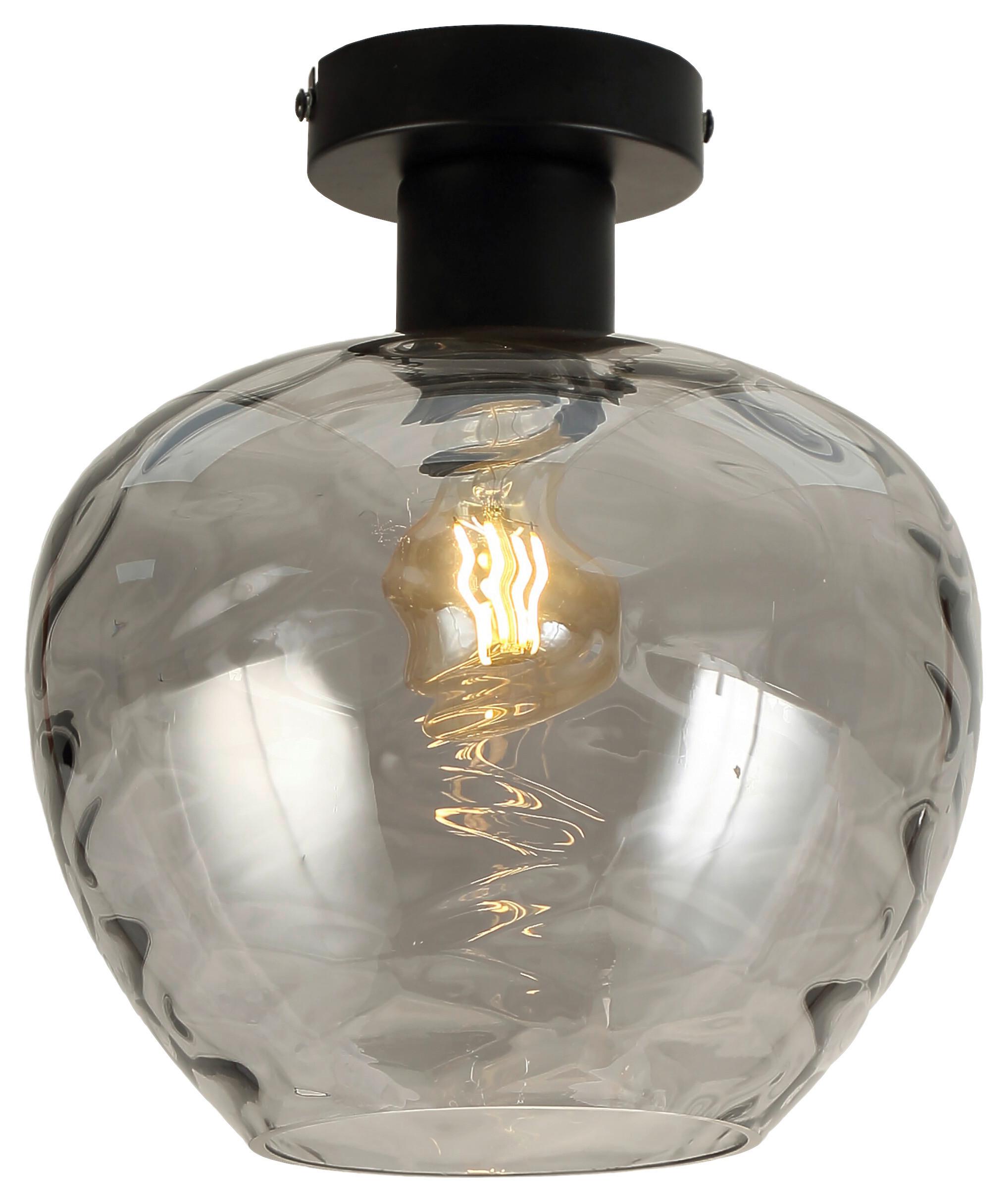 Deckenleuchte Ruz in Schwarz max. 25 Watt - Schwarz, MODERN, Glas/Metall (24/26.5cm) - Modern Living