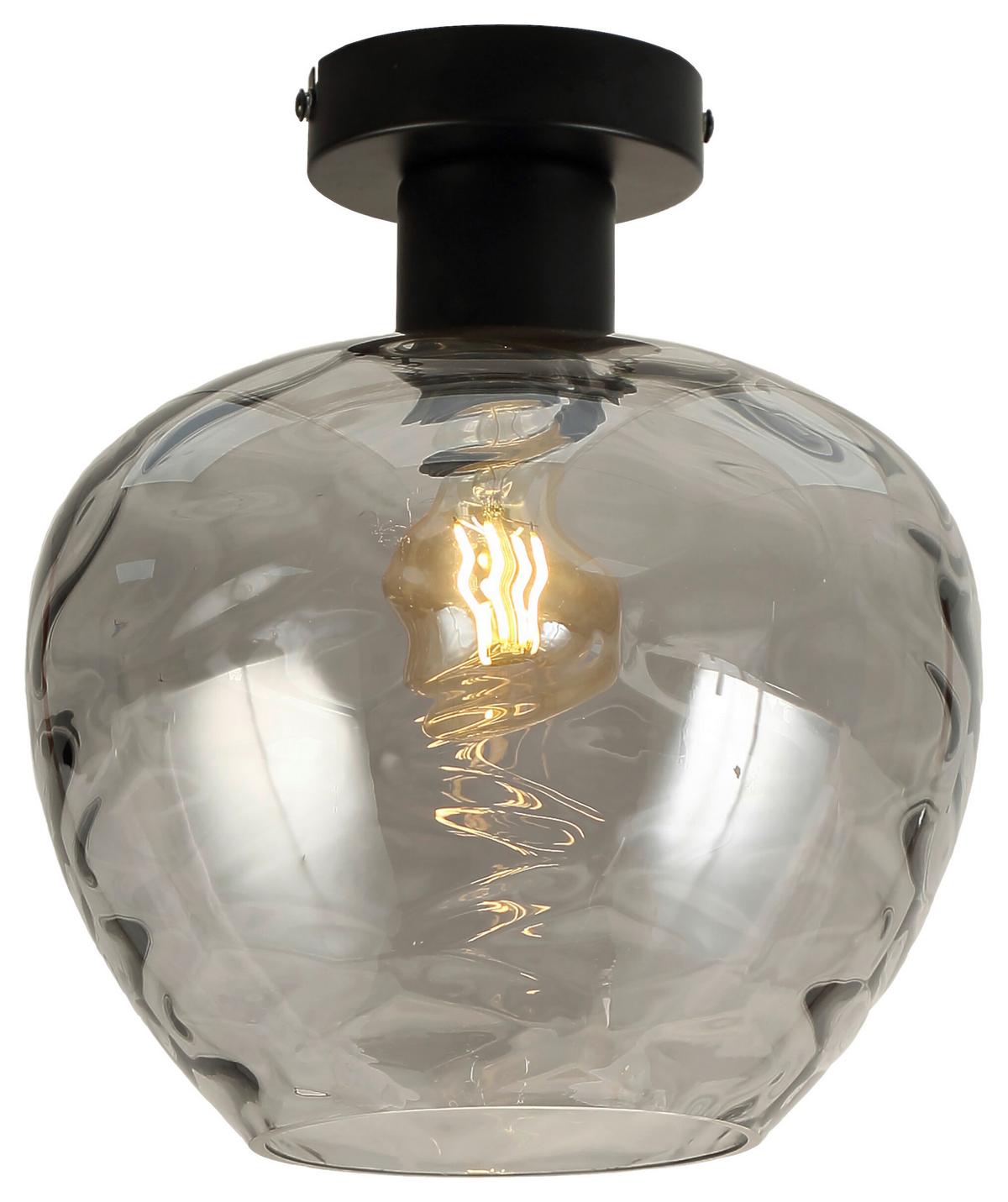 Deckenleuchte Ruz in Schwarz max. 25 Watt - Schwarz, MODERN, Glas/Metall (24/26.5cm) - Modern Living