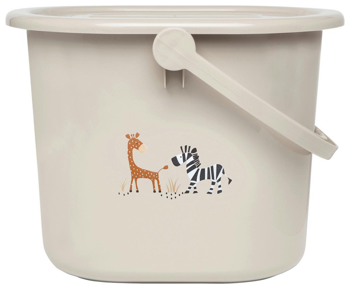 KOSZ NA PIELUCHY WINDELEIMER - taupe, Basics, tworzywo sztuczne (36,5/32/28cm) - Bebe Jou