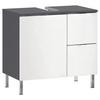 Waschbeckenunterschrank GW-Mau resa ca60x56x34cm Graphit/Weiß - Chromfarben/Graphitfarben, KONVENTIONELL, Holzwerkstoff/Metall (60/56/34cm) - Germania