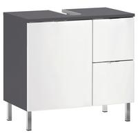 Waschbeckenunterschrank GW-Mau resa ca60x56x34cm Graphit/Weiß - Chromfarben/Graphitfarben, KONVENTIONELL, Holzwerkstoff/Metall (60/56/34cm) - Germania