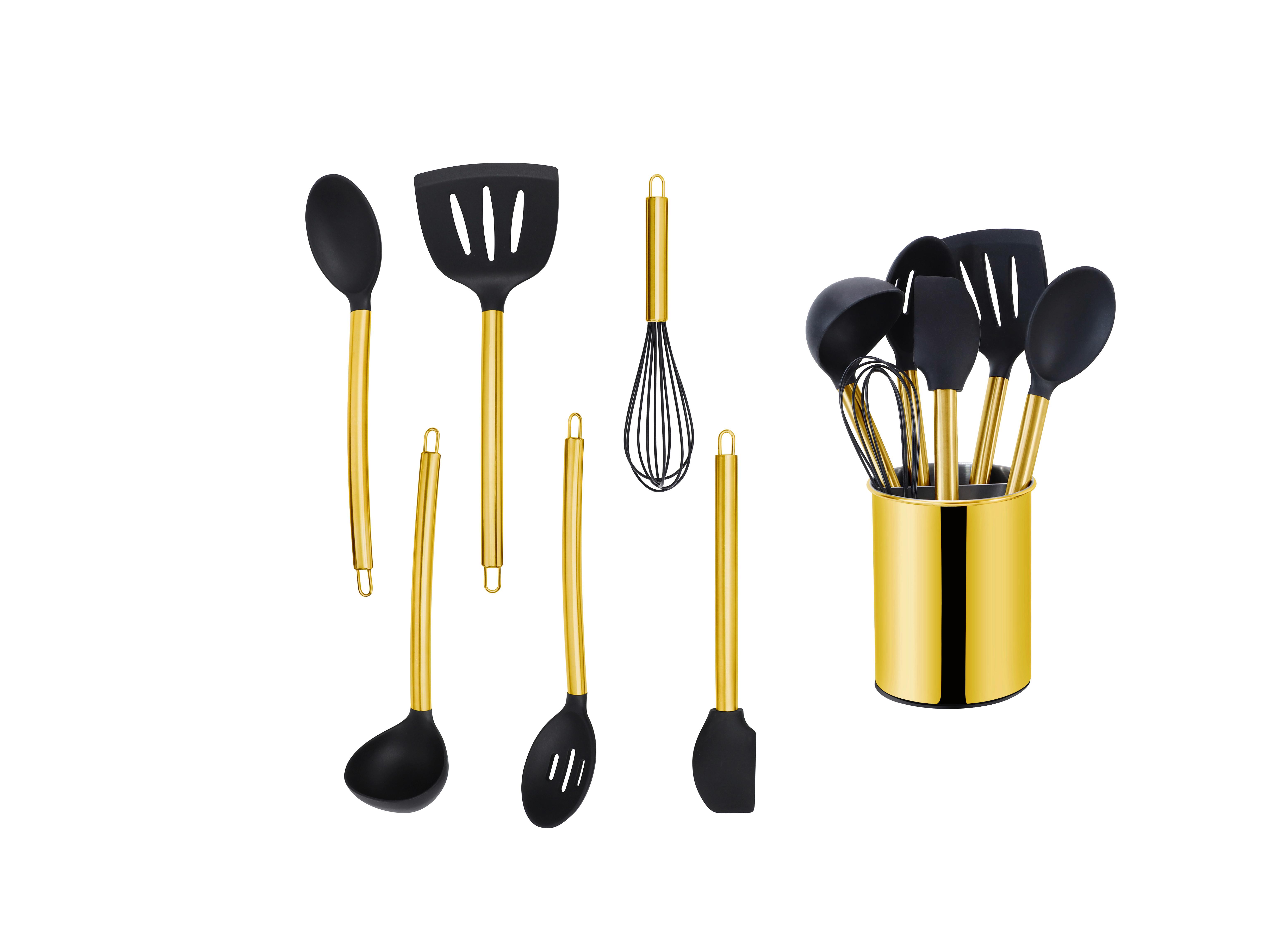 Konyhai Segédeszköz-szett Ew-Ks-7020g - fekete/aranyszínű, Basics, műanyag - Echtwerk