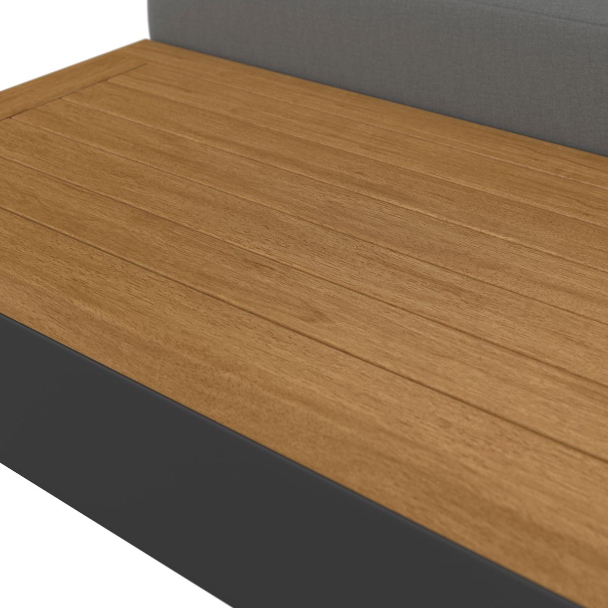 Loungegarnitur Amaia Grau, Outdoorgewebe - Dunkelgrau/Grau, Modern, Holz/Textil (323/80/70cm) - Bessagi Garden