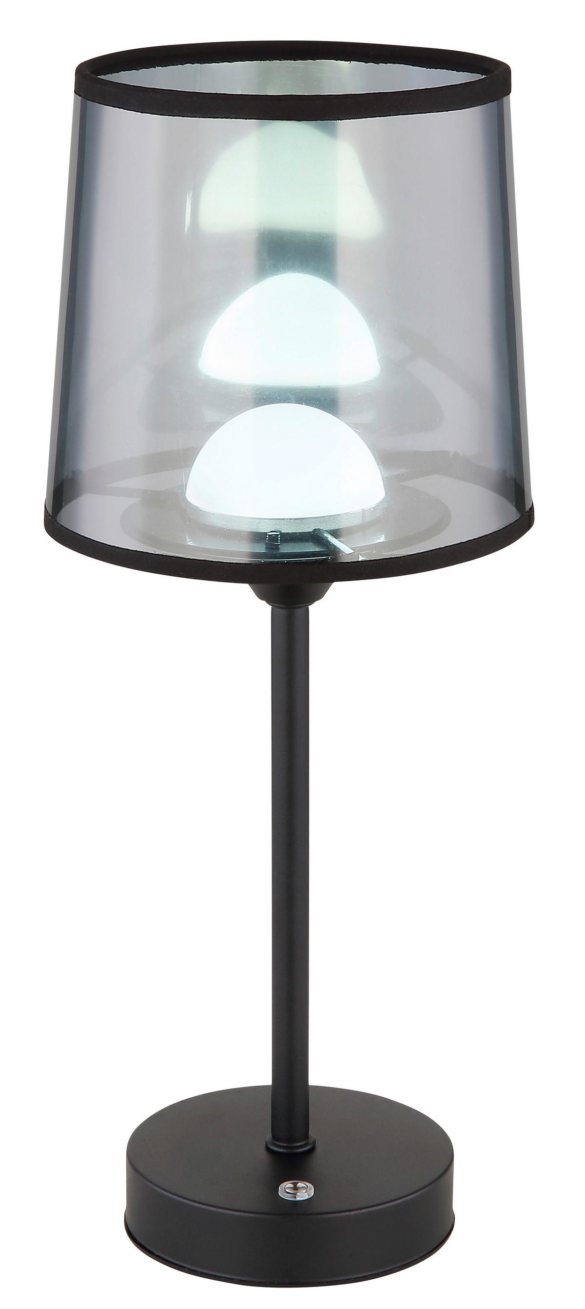 AKKU-TISCHLEUCHTE 21008S - Transparent/Schwarz, Design, Kunststoff/Textil (14/35cm) - Globo