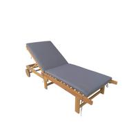 LEŻAK OGRODOWY TENERIFFA - kolor akacjowy/szary, Basics, drewno/tkanina (186/32/70cm) - Ambia Garden