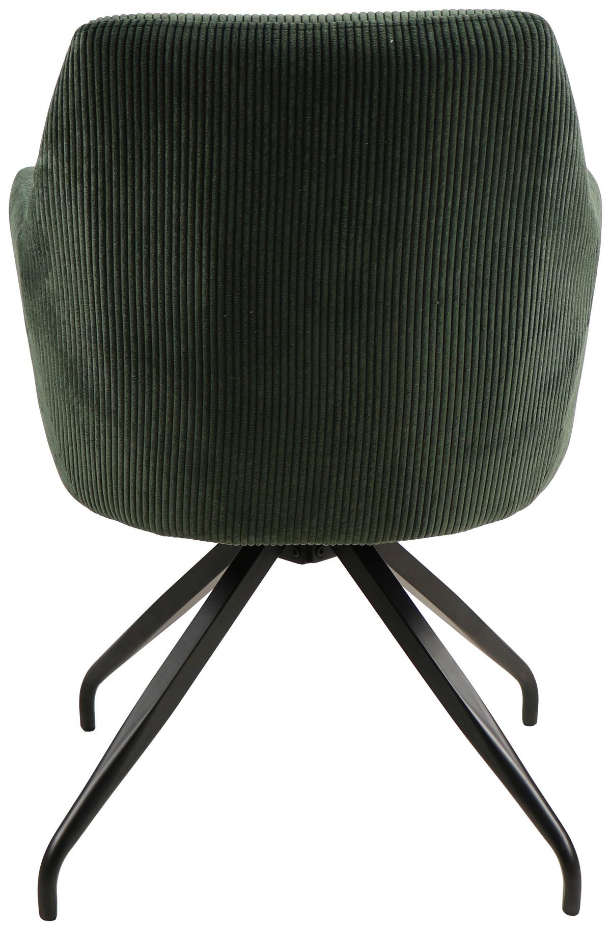 KRZESŁO Z PODŁOKIETNIKAMI JEANETTE - zielony/czarny, Modern, metal/drewno (57/86/65cm) - MID.YOU