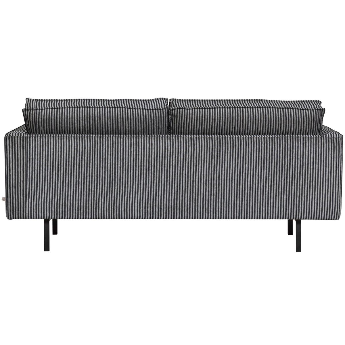 Sofa Rodeo 2,5- Sitzer Rodeo Grau, Schwarz B: 190 cm - Schwarz/Grau, Design, Textil/Metall (190/85/86cm) - Livetastic