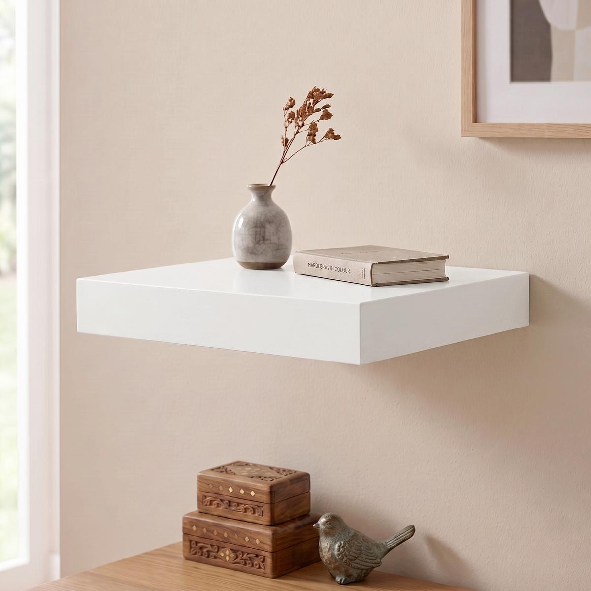 Zidna Polica Simple Kašmir - siva/bež, Moderno, drvni materijal (23,5/3,8/23,5cm) - Modern Living