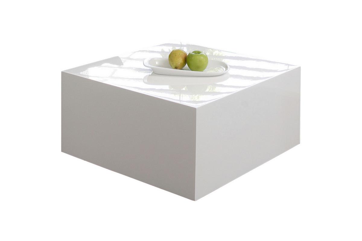 Klubska Miza Glanz, Bela - bela/visoki sijaj, Design, leseni material (60/60/30cm) - Livetastic