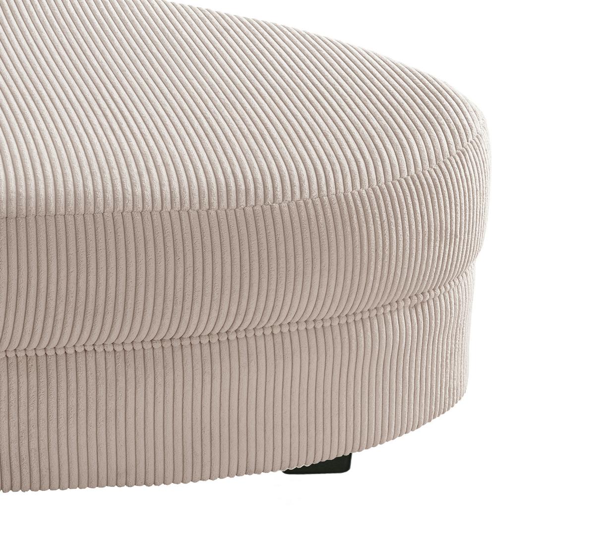 Wohnlandschaft Limoncello m. Hocker ca. 160x300 cm Beige - Beige/Schwarz, Design, Kunststoff/Textil (160/300cm) - Livetastic